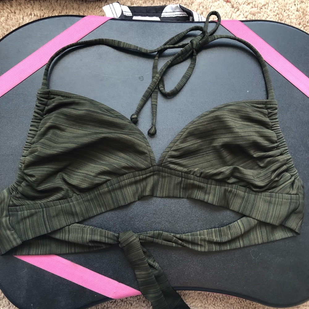 olive green bathing suit top